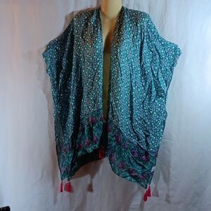 Moss Rose NWT Green Palace Kimono Beach Cover Up Womens Wrap Boho